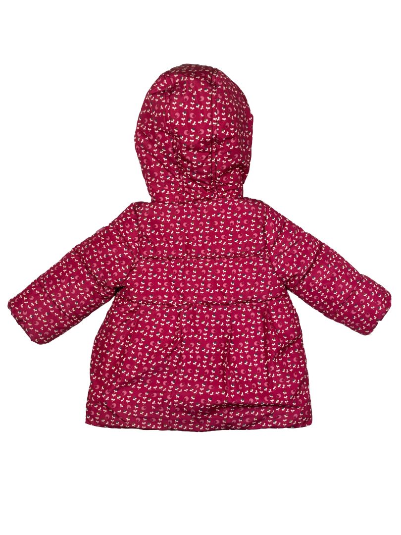 12 mo, Obaïbi, Red, Floral cozy-lined hooded puffer jacket