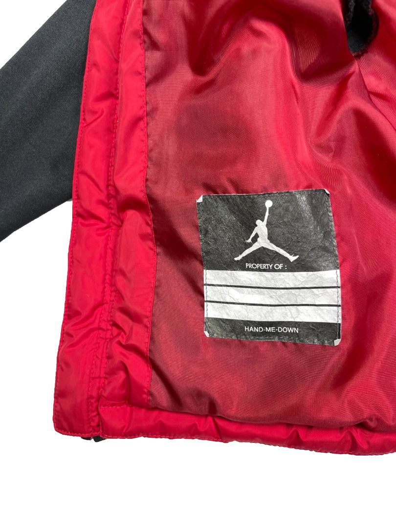 3/3T, Nike Air Jordan, Red, Puffer chest jacket, black hood and long sleeves