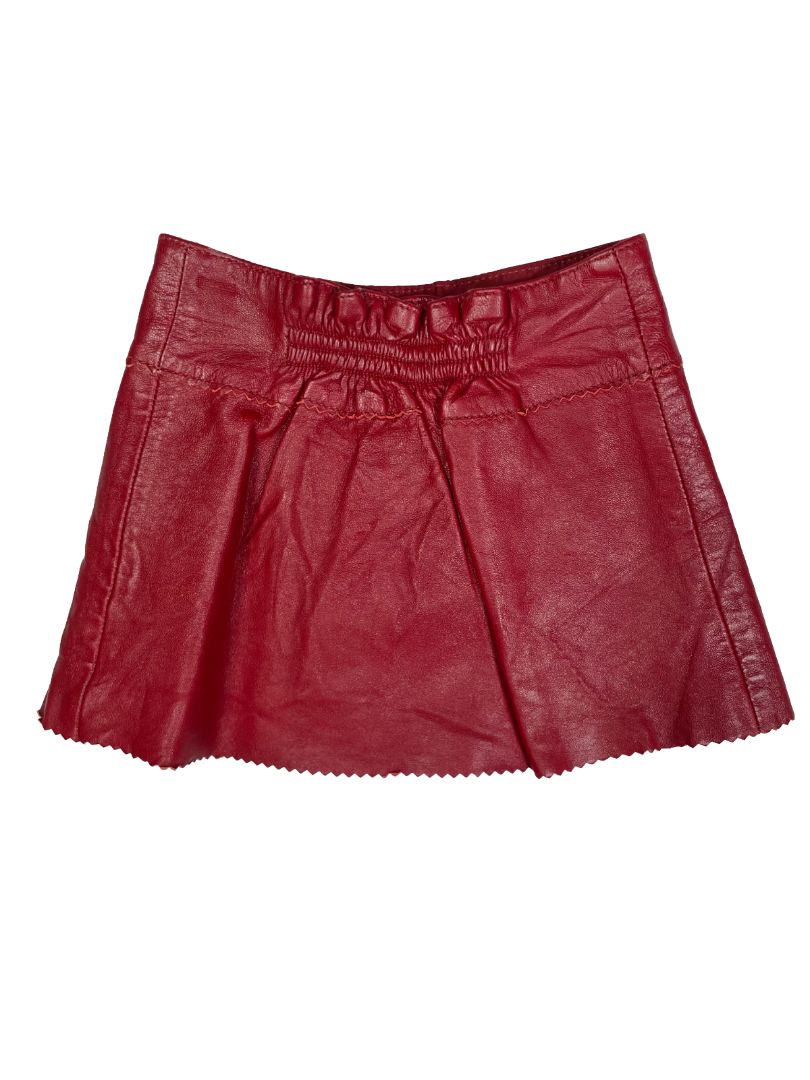 3-6 mo, babyGap, Red, Vintage 2000 real leather pleated skirt