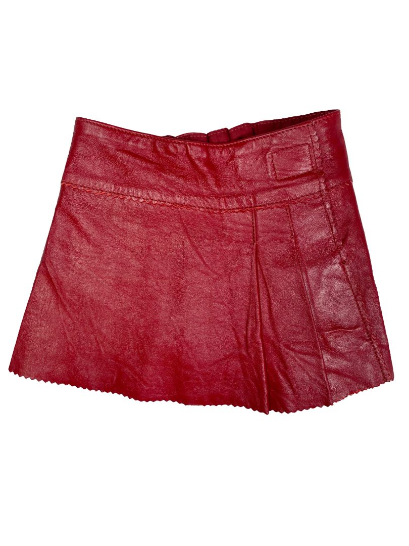 3-6 mo, babyGap, Red, Vintage 2000 real leather pleated skirt