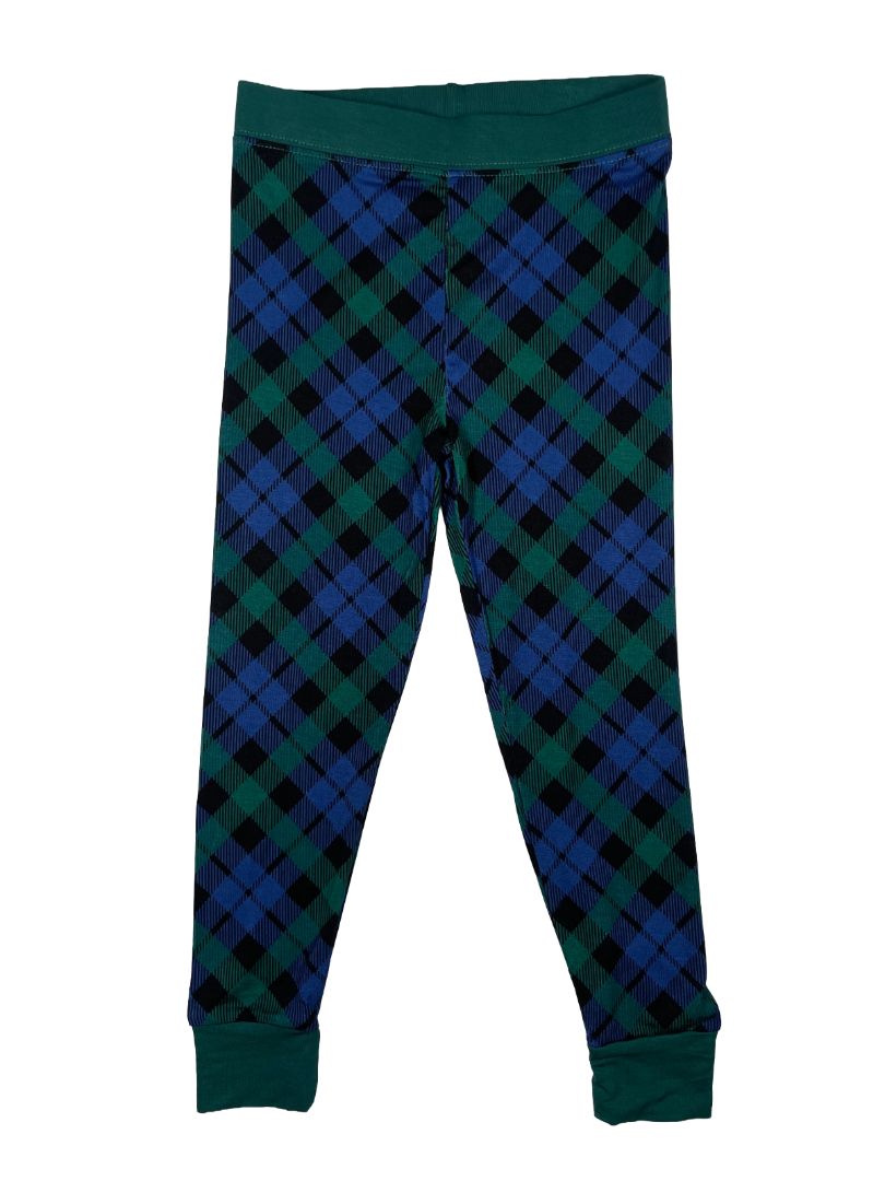 2/2T Little Sleepies, Green, New w/ tags - plaid ultra-soft bamboo 2-piece long-sleeve shirt + pants pajama SET, green/blue/black