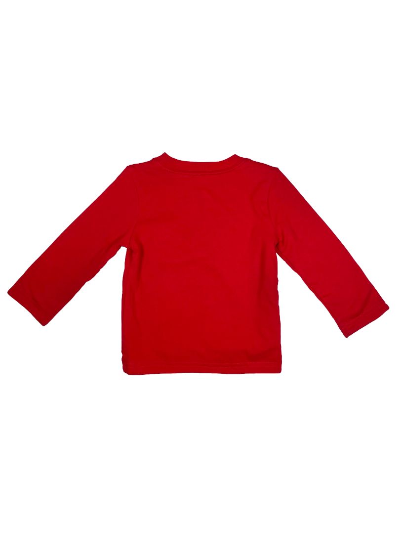 12-18 mo, Janie and Jack, Red, Embroidered train double-layer cotton long-sleeve shirt