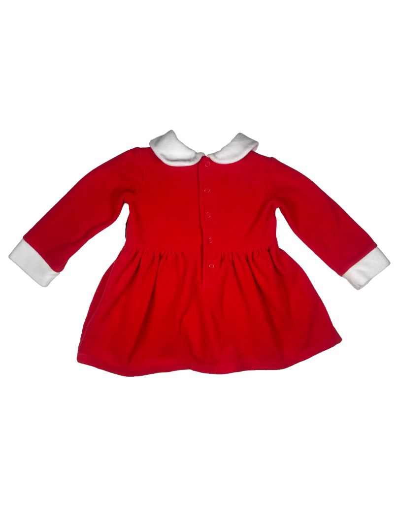 24 mo, Carter's, Red, Santa fleece long-sleeve dress + hat SET