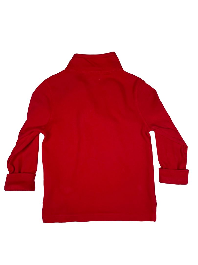 2-3, J.Crew Crewcuts XXS, Red, Half-zip pullover, mid-weight cotton