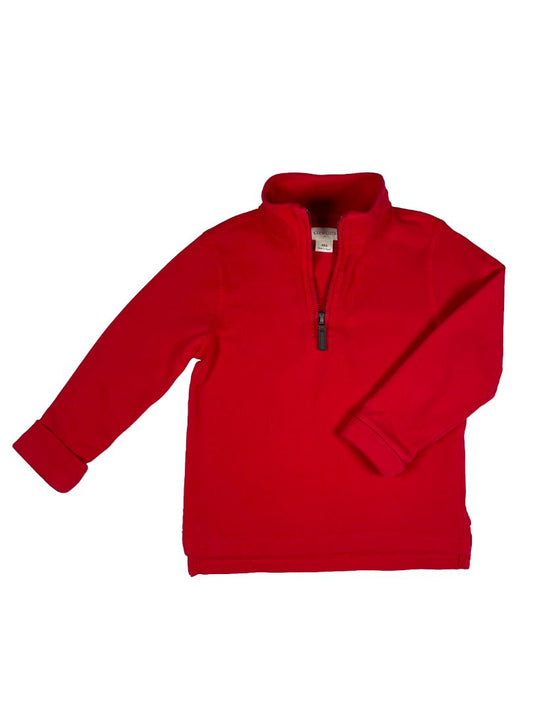 2-3, J.Crew Crewcuts XXS, Red, Half-zip pullover, mid-weight cotton