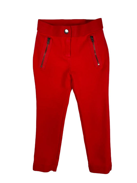 3/3T, J.Crew Crewcuts, Red, Dress leggings w/ zippers; medium cotton + stretch, waistband w/ snap