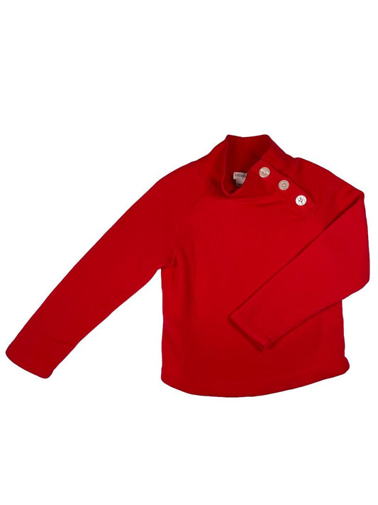 4-5, J.Crew Crewcuts, Red, Turtleneck fleece-lined pullover top