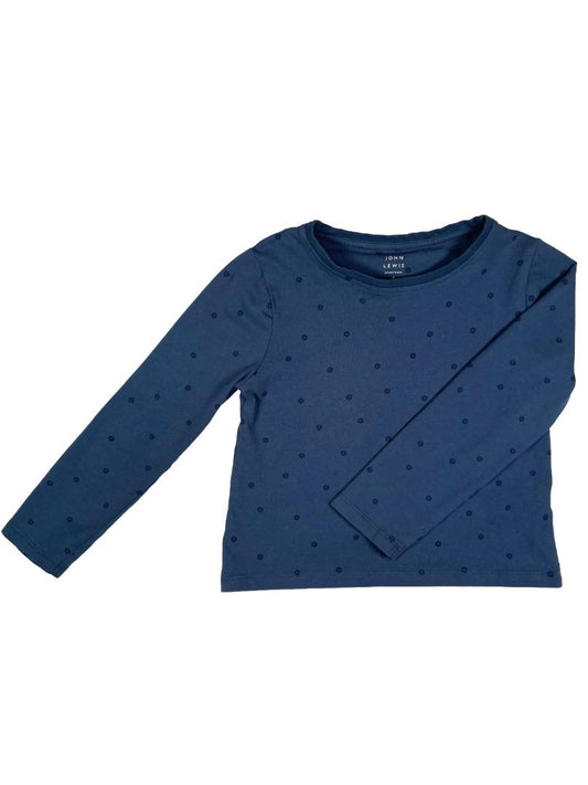 6, John Lewis & Partners, Blue, Flower pattern long-sleeved shirt