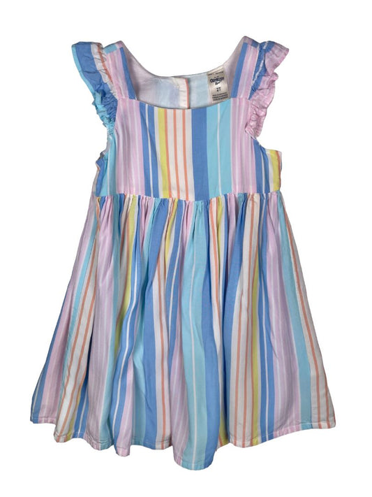 2/2T OshKosh B'Gosh, Multi, Sleeveless pastel vertical stripe dress