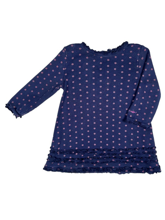 6-12 mo, babyGap, Blue, Long-sleeve ruffle bottom floral pattern dress