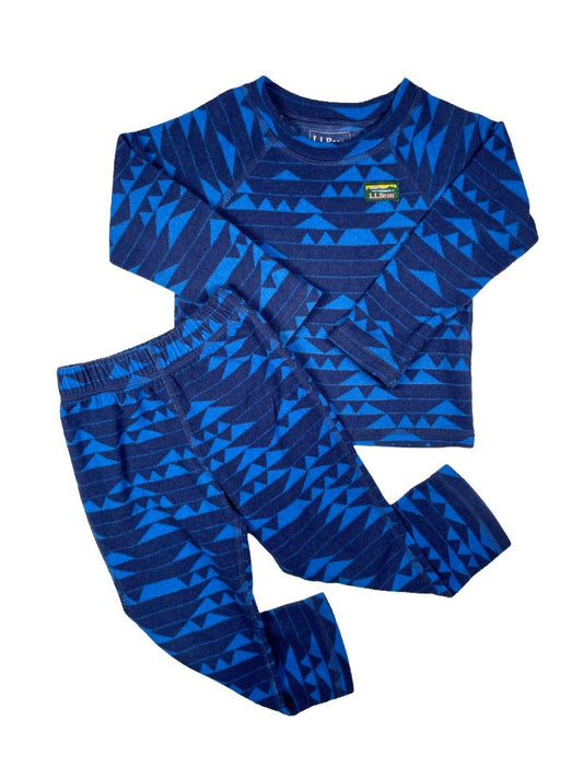 2/2T L.L.Bean, Blue, Fitness Fleece long-sleeve shirt + pants SET