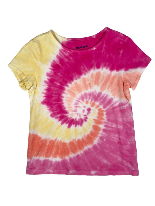 5-6, Lands' End, Multi, Tie-dye t-shirt, pinks/yellow