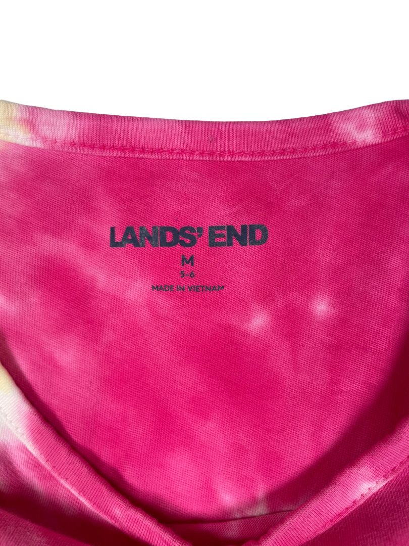 5-6, Lands' End, Multi, Tie-dye t-shirt, pinks/yellow