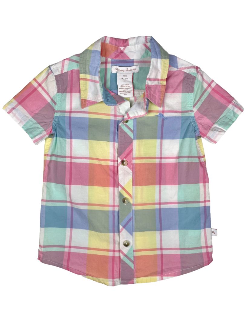2/2T Tommy Bahama, Multi, Pastel plain short-sleeve button-up shirt