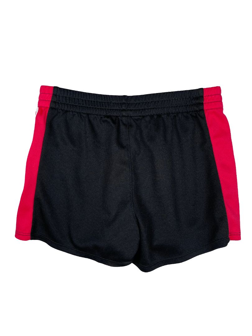 6X, Adidas, Black, Activewear elastic shorts w/ pink sides & logo