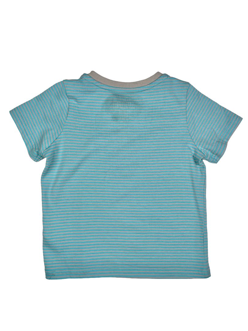 2/2T Joe's, Blue, Short-sleeve henley t-shirt, grey stripe