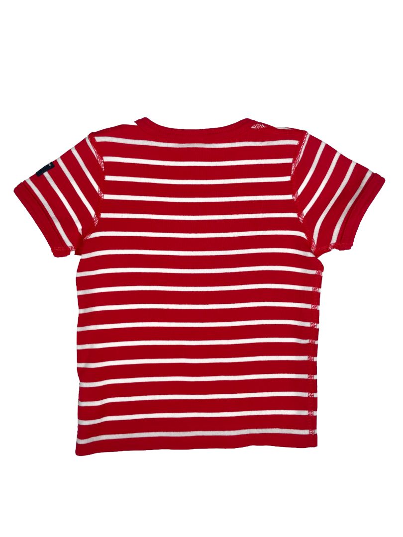 12-18 mo Polarn O. Pyret, Red, Short-sleeve striped t-shirt, red/white