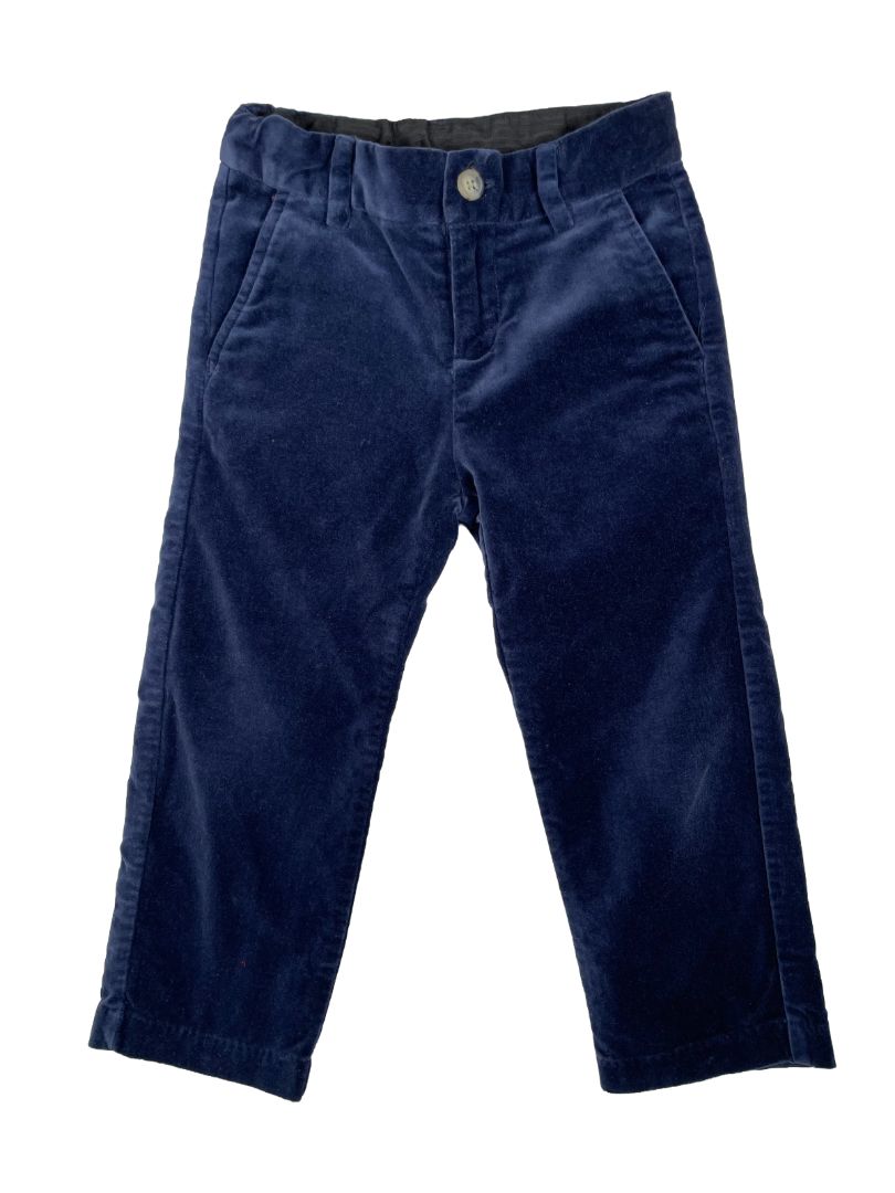 3/3T Janie and Jack, Blue, Velvet pants, adjustable waist
