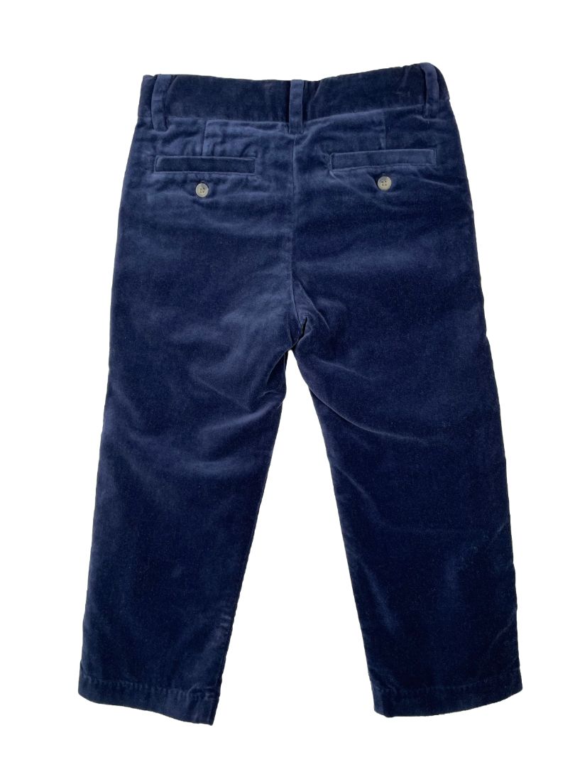 3/3T Janie and Jack, Blue, Velvet pants, adjustable waist