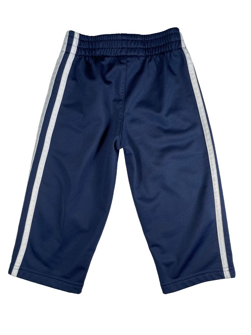 2/2T Adidas, Blue, Medium-weight pull-on activewear pants, white 3-stripe sides, pockets