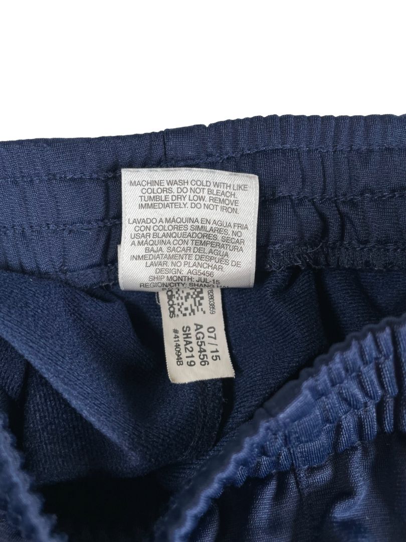 2/2T Adidas, Blue, Medium-weight pull-on activewear pants, white 3-stripe sides, pockets