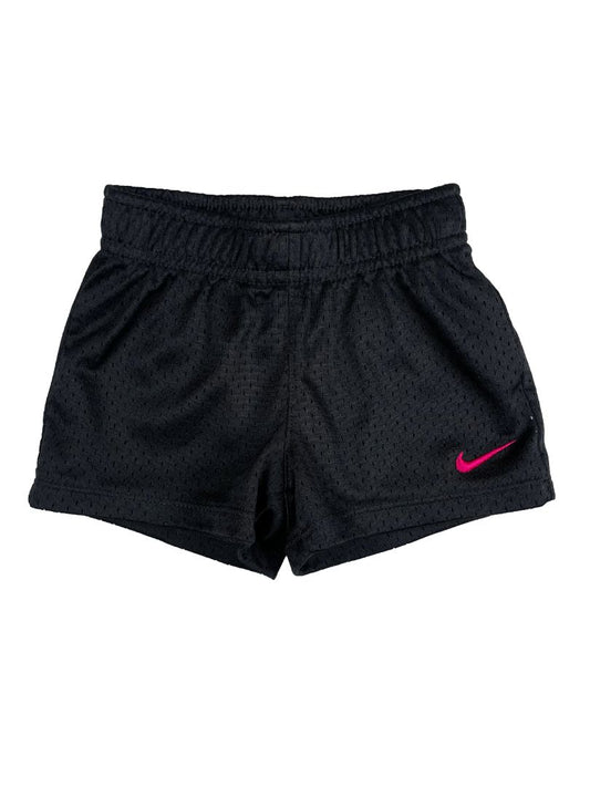 12 mo, Nike, Black, Mesh activewear shorts w/ pink swoosh