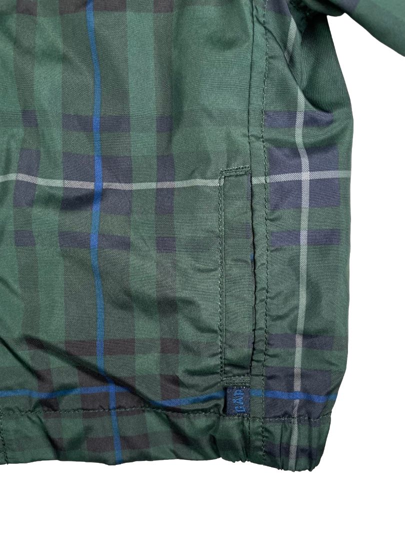 18-24 mo babyGap, Green, Plaid jersey-lined windbreaker, hooded, green/navy/blue
