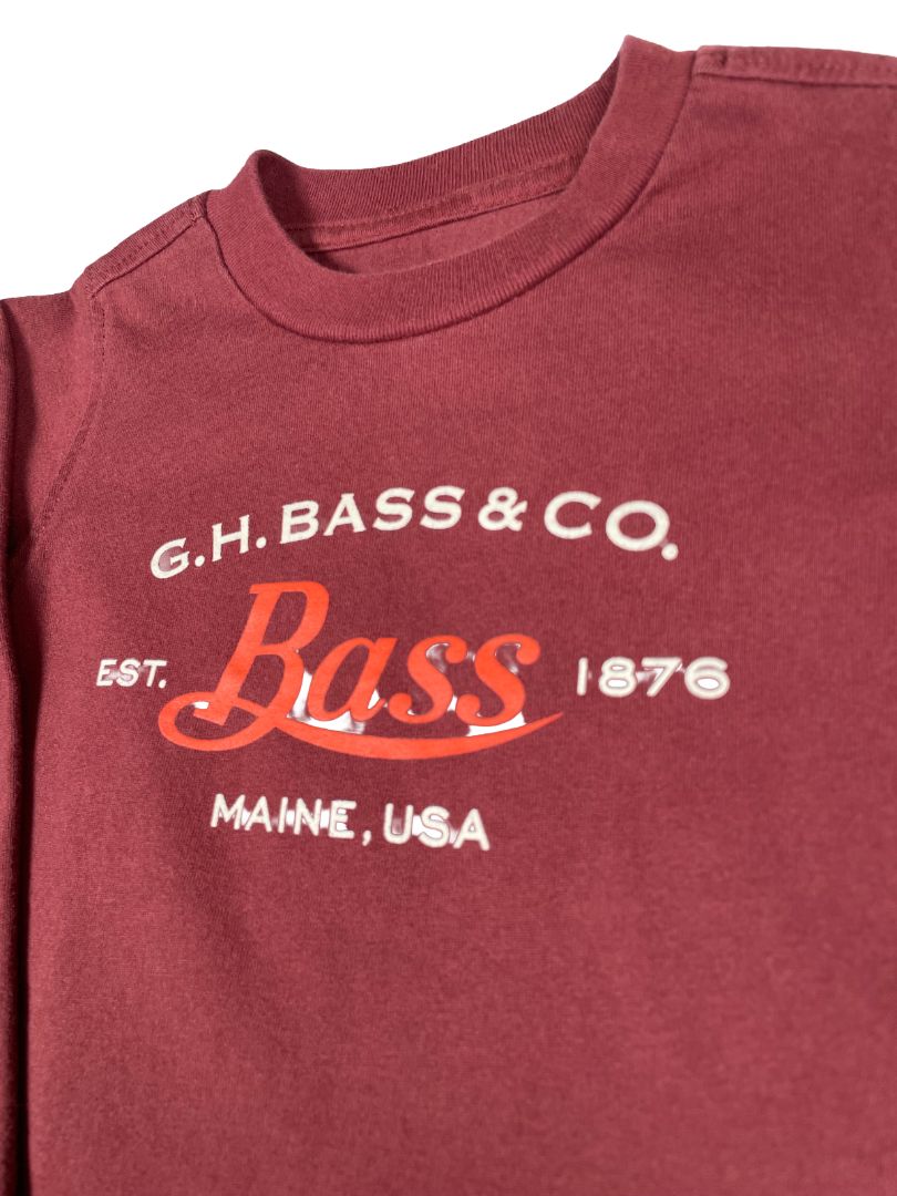 2/2T G.H. Bass & Co., Brown, Long-sleeve logo t-shirt, maroon