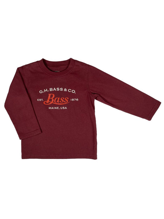 2/2T G.H. Bass & Co., Brown, Long-sleeve logo t-shirt, maroon