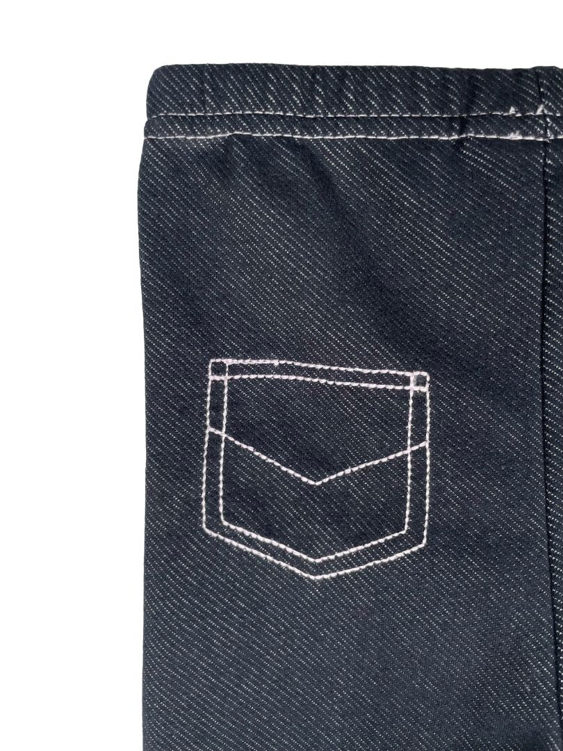 18 mo Bon Bébé, Black, Legging w/ stitched faux pockets on back