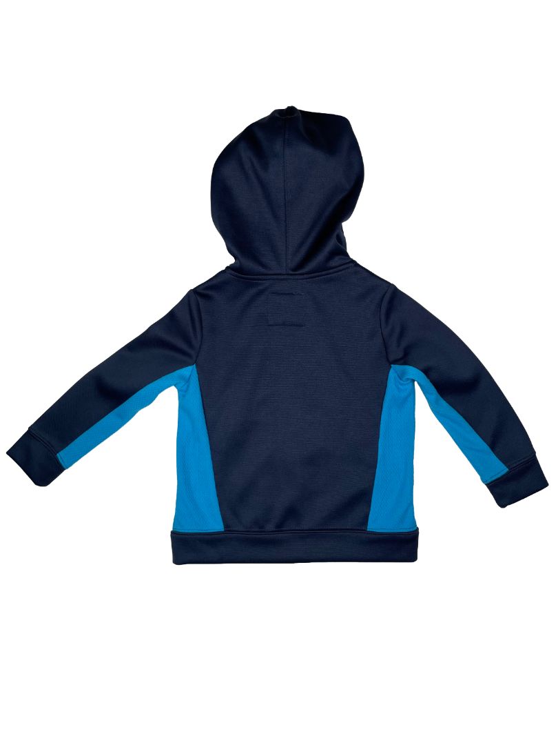 2/2T, OshKosh B'Gosh, Blue, Zip-up activewear hoodie, two-tone blue w/ neon red zips