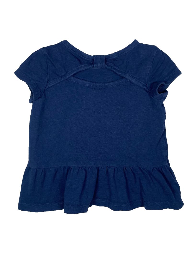 9-12 mo, OshKosh B'Gosh, Blue, Glitter unicorn t-shirt, ruffle bottom, bow back