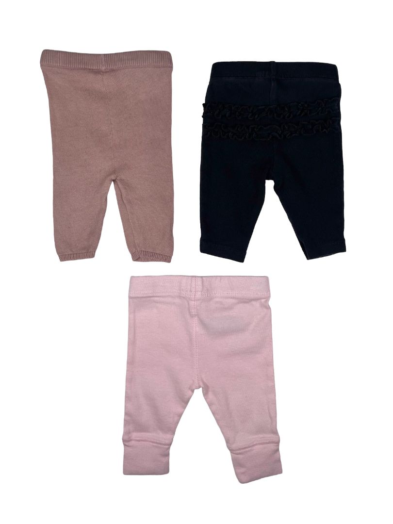 0 mo / Newborn, Multi-Brand, Pink, Baby bundle - 3 pairs leggings, bow headband, cat print beanie