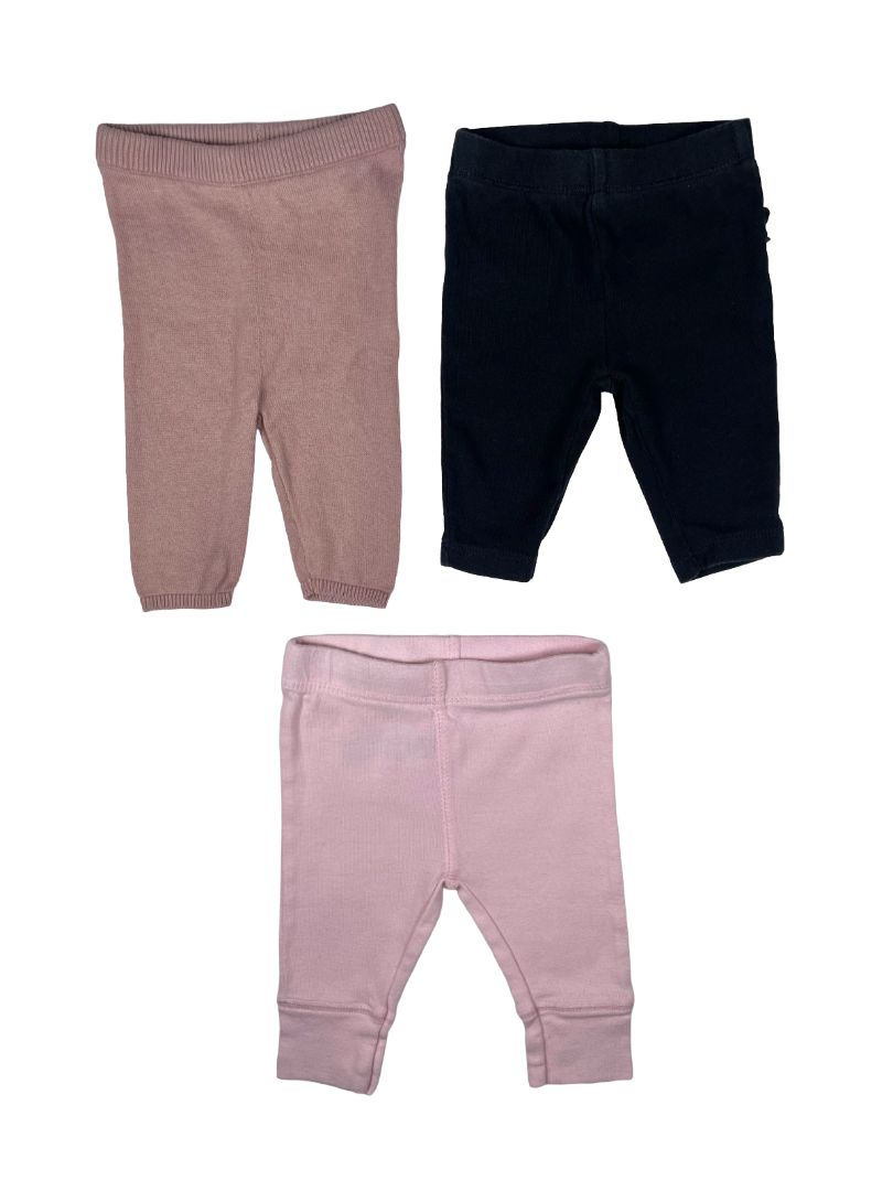 0 mo / Newborn, Multi-Brand, Pink, Baby bundle - 3 pairs leggings, bow headband, cat print beanie