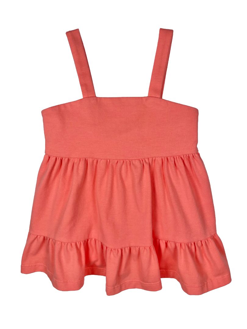2/2T, Tommy Bahama, Pink, Tiered tank top, soft cotton mix + bit of stretch