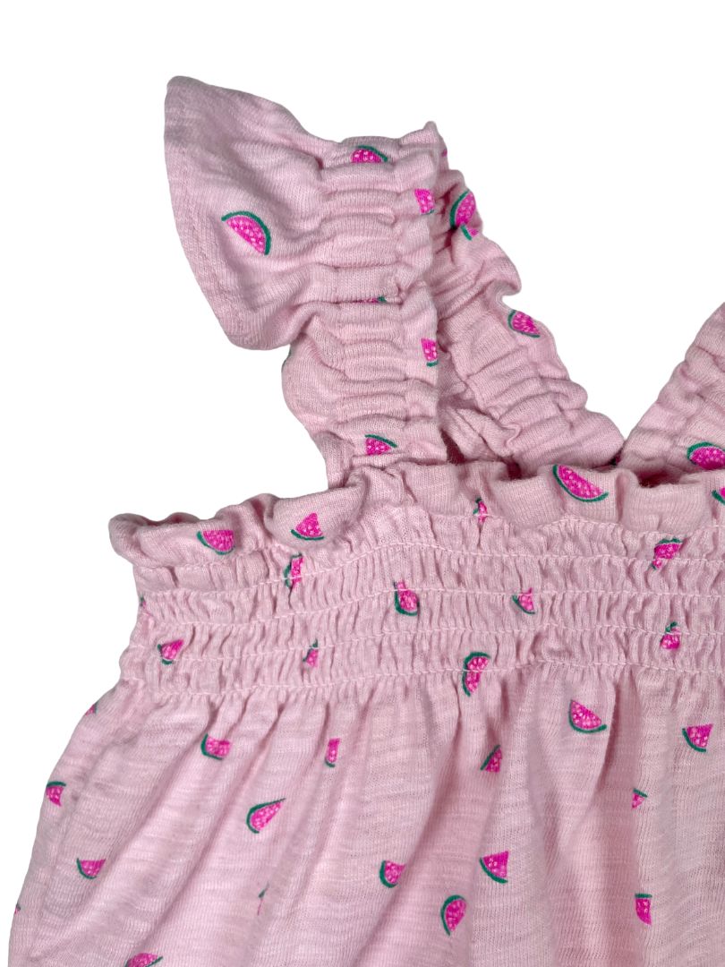 2/2T, babyGap, Pink, Watermelon print tank top, smocked chest w/ elastic ruffle straps