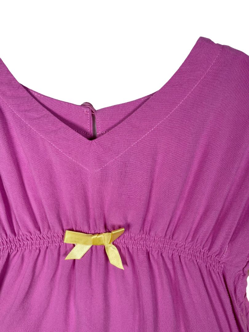 0-12 mo, Ruffle Butts, Purple, Kaftan dress w/ yellow tassels