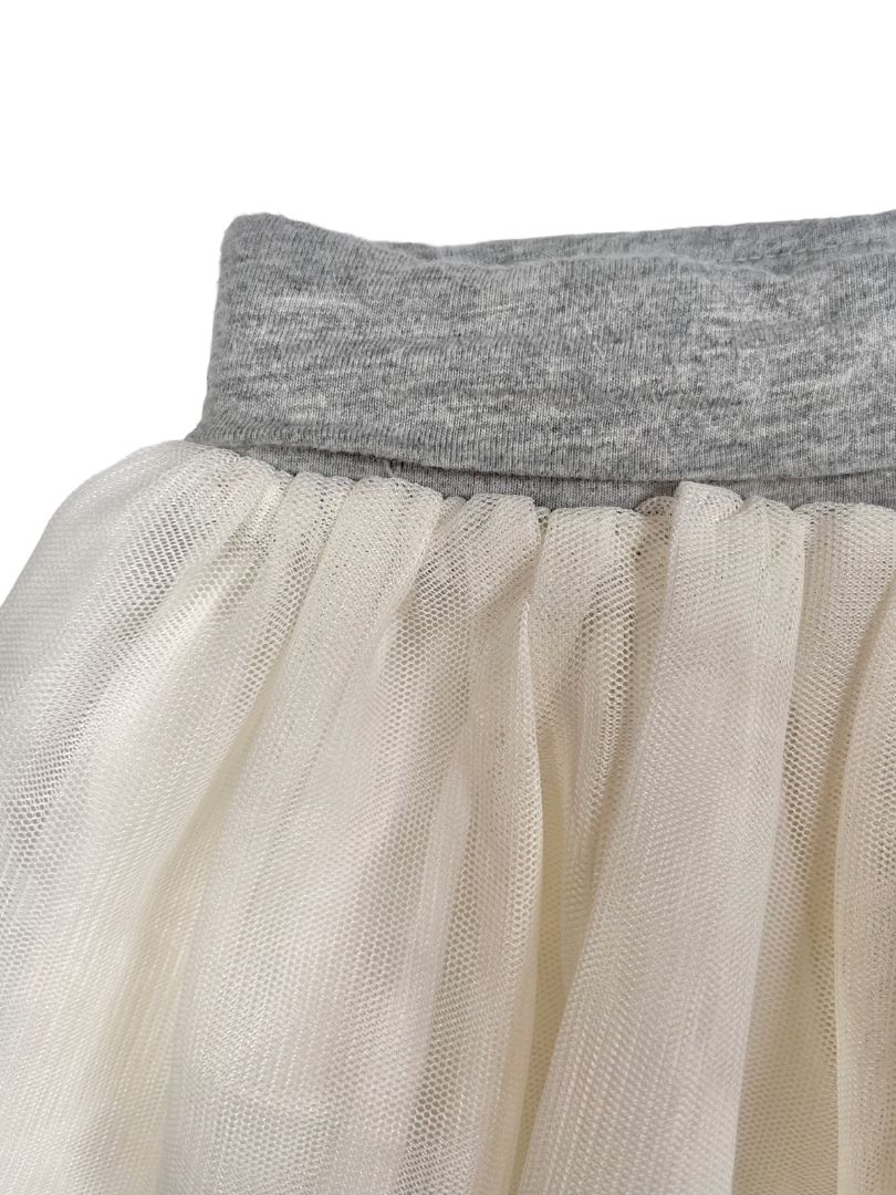 18-24 mo, babyGap, Cream, Pull-on tulle skirt, grey waistband