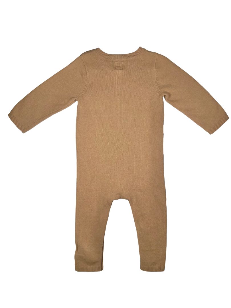 18-24 mo, babyGap, Brown, Cozy long-sleeve coverall w/ bear face, button legs