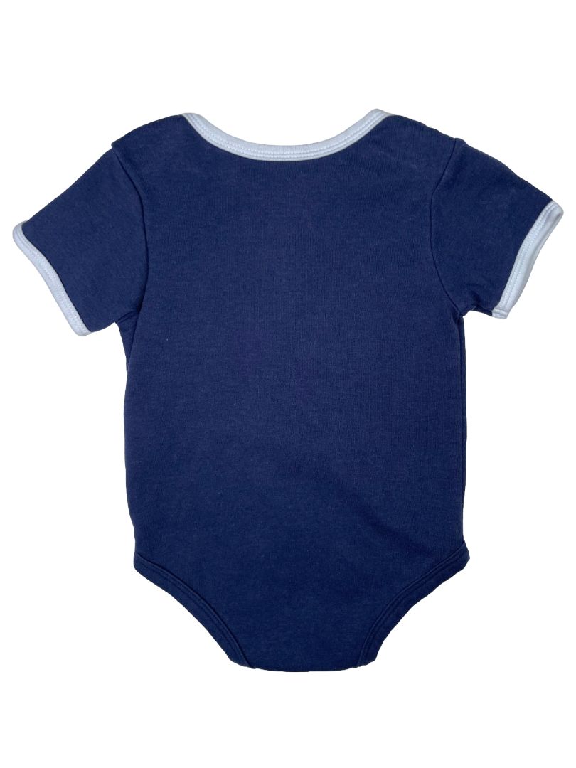 6-9 mo, The Original Peter Rabbit, Blue, Short-sleeve embroidered Peter Rabbit bodysuit, light blue trim