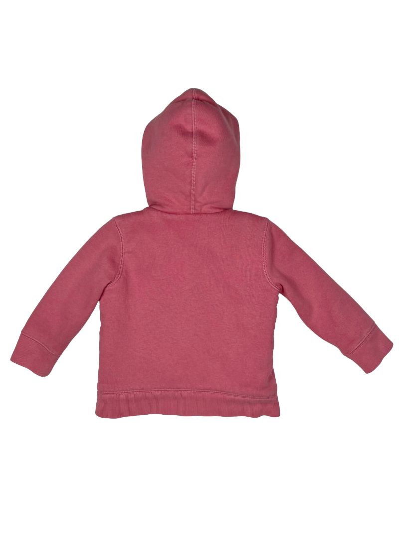 6-12 mo, babyGap, Pink, Shearling-lined zip-up sparkly logo hoodie