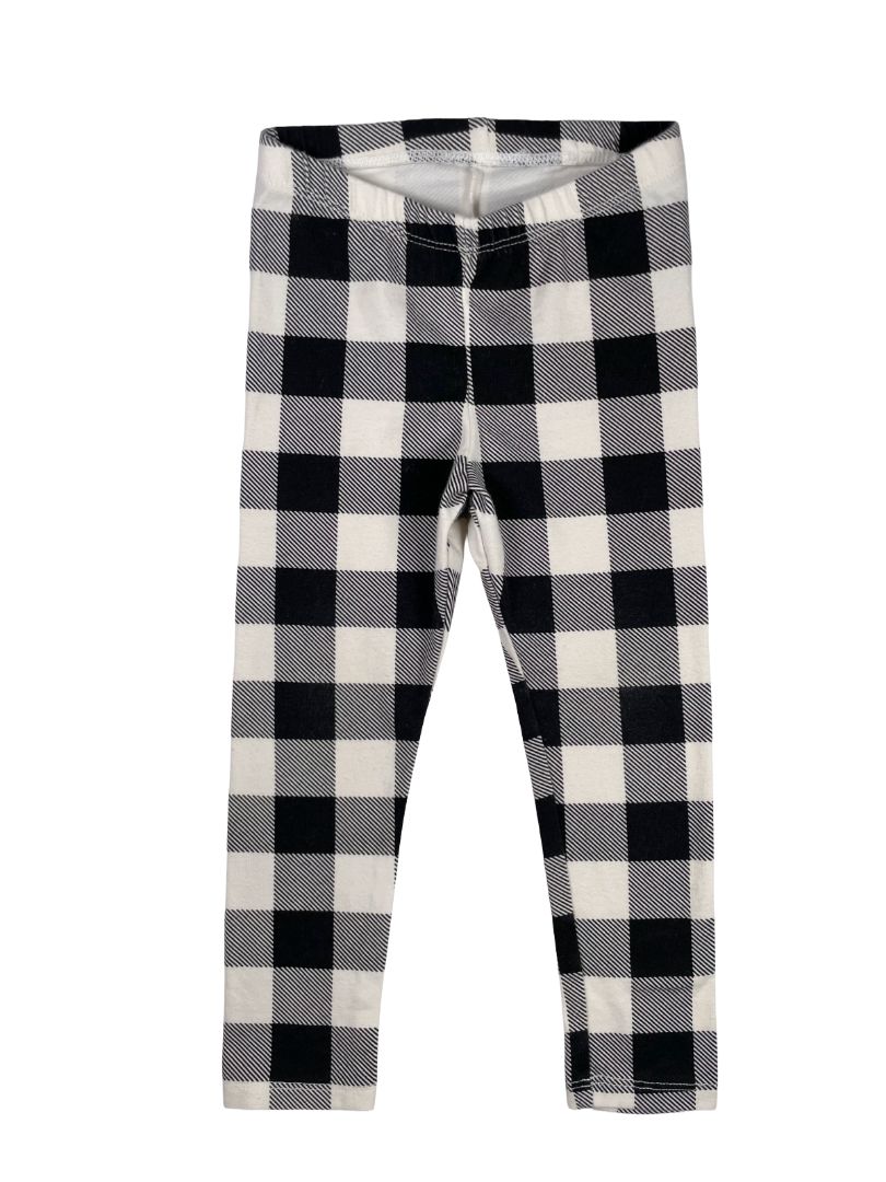 3/3T, Cat & Jack, White, Black large gingham leggings