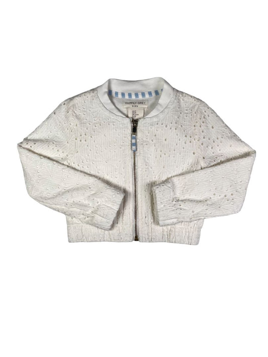 2/2T, Happily Grey, Cream, Embroidered bomber jacket