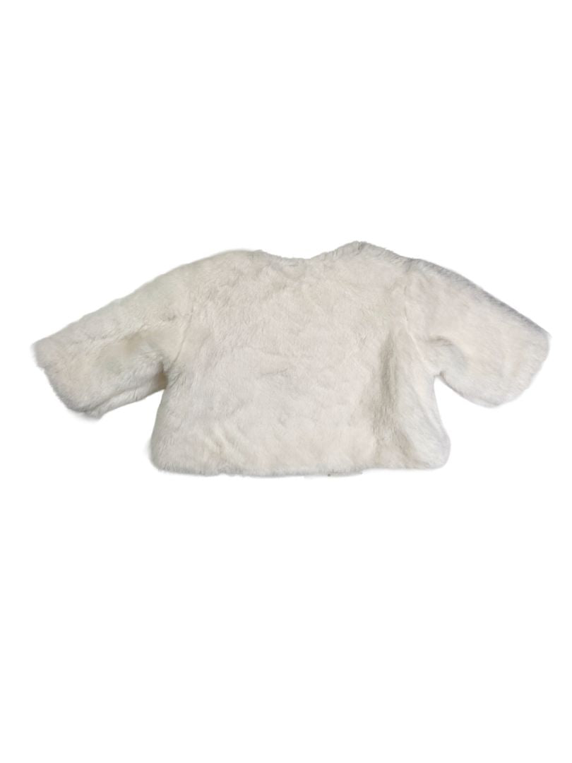 3 mo, Jacadi, White, NEW w/ tags - Faux fur jacket, single snap closure
