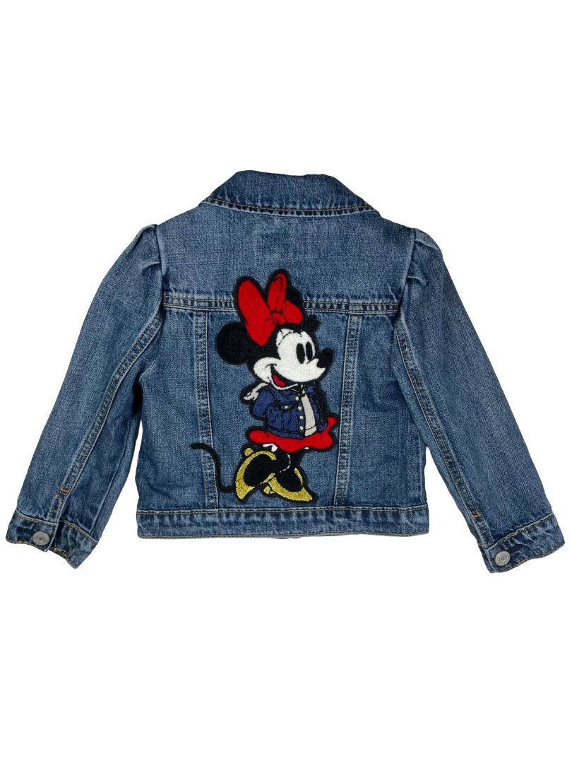 3/3T, babyGap, Blue, Denim jacket, Minnie Mouse appliqué on back