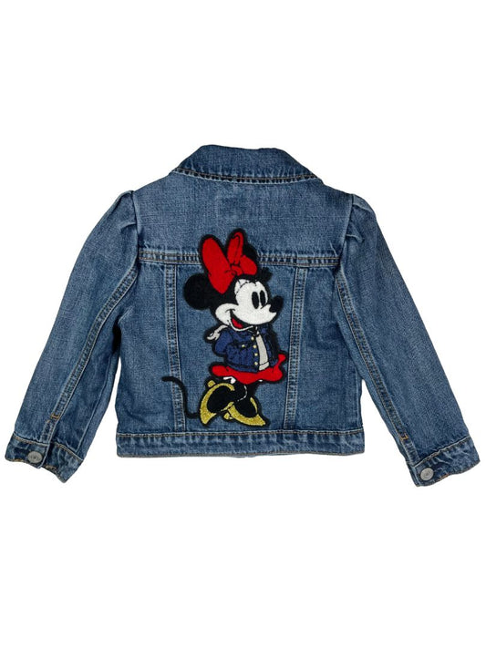 3/3T, babyGap, Blue, Denim jacket, Minnie Mouse appliqué on back