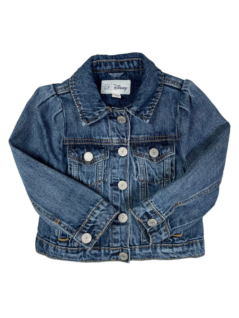 3/3T, babyGap, Blue, Denim jacket, Minnie Mouse appliqué on back