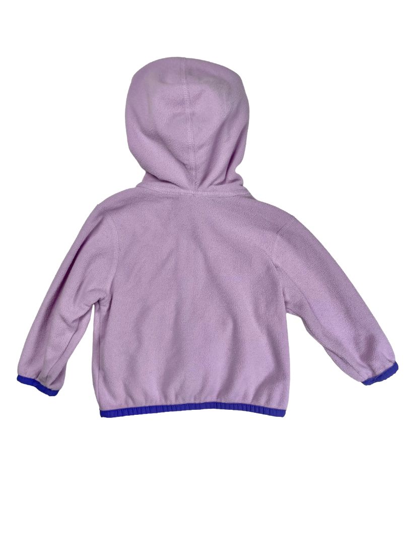 3-6 mo, The North Face, Purple, Fleece zip-up hooded jacket, contrast trim