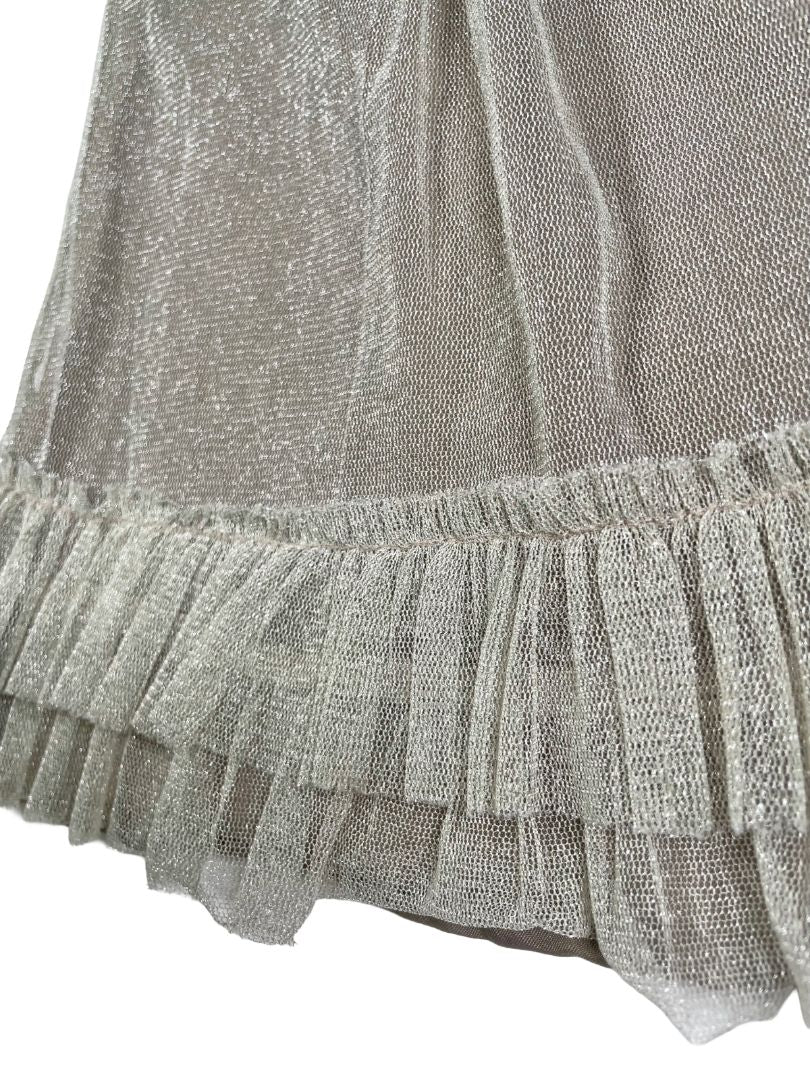 18 mo, Jillian's Closet, Gold, Metallic sleeveless party/special occasion dress, ruffle hem