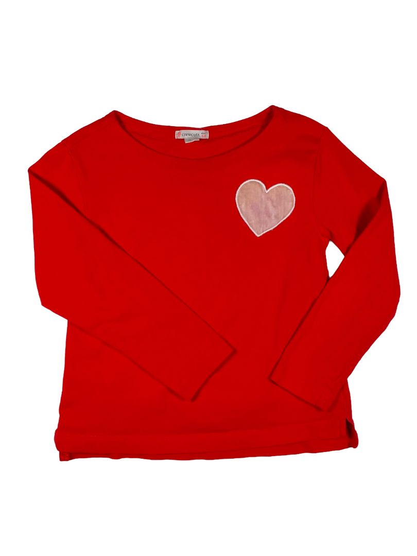 4-5, J.Crew Crewcuts, Red, Velvet heart long-sleeve shirt